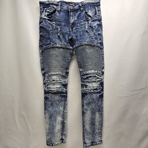 Bleeker & Mercer Jeans 34x34 Dark Wash Stretch RN92291 Slim Fit Men’s